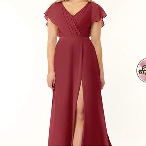 AZAZIE RYLEE
A-Line Pleated Chiffon Floor-Length Dress Pomegranate